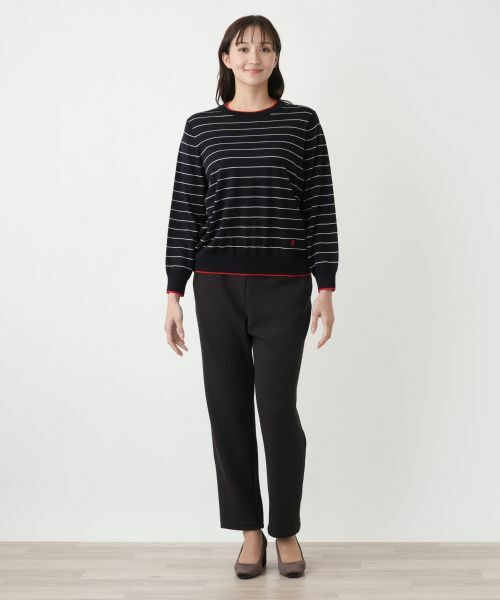 Leilian PLUS HOUSE / レリアンプラスハウス ニット・セーター | ボーダークルーネックニット【Leilian WHITE LABEL】 | 詳細1