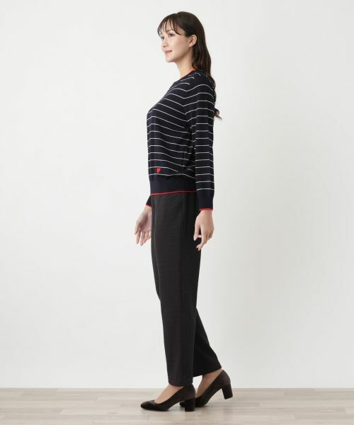 Leilian PLUS HOUSE / レリアンプラスハウス ニット・セーター | ボーダークルーネックニット【Leilian WHITE LABEL】 | 詳細2