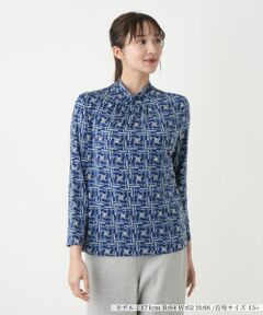 Leilian PLUS HOUSE / レリアンプラスハウス カットソー | 【店舗人気】幾何学柄ハイネックカットソー【Leilian WHITE LABEL】