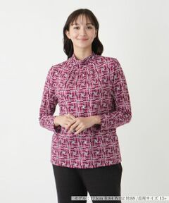 Leilian PLUS HOUSE / レリアンプラスハウス カットソー | 【店舗人気】幾何学柄ハイネックカットソー【Leilian WHITE LABEL】