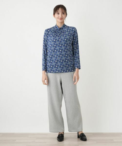 Leilian PLUS HOUSE / レリアンプラスハウス カットソー | 【店舗人気】幾何学柄ハイネックカットソー【Leilian WHITE LABEL】 | 詳細1