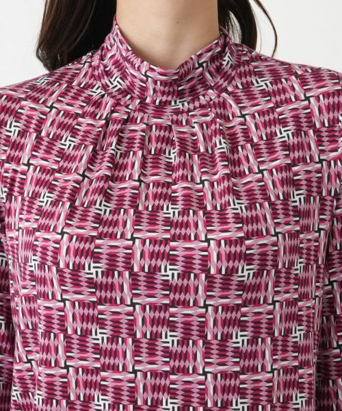 Leilian PLUS HOUSE / レリアンプラスハウス カットソー | 【店舗人気】幾何学柄ハイネックカットソー【Leilian WHITE LABEL】 | 詳細10
