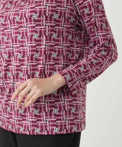 Leilian PLUS HOUSE / レリアンプラスハウス カットソー | 【店舗人気】幾何学柄ハイネックカットソー【Leilian WHITE LABEL】 | 詳細12