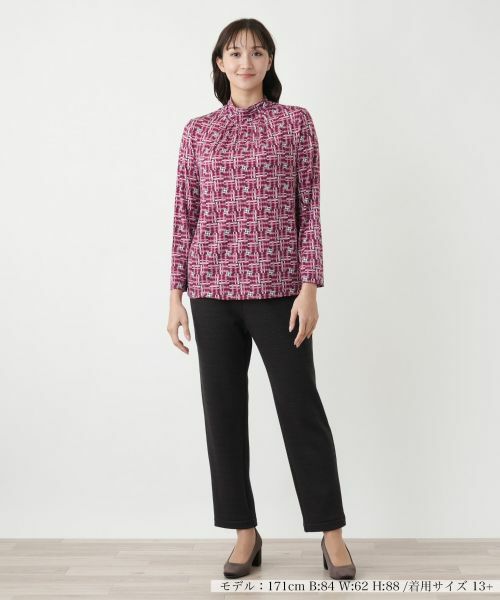 Leilian PLUS HOUSE / レリアンプラスハウス カットソー | 【店舗人気】幾何学柄ハイネックカットソー【Leilian WHITE LABEL】 | 詳細4