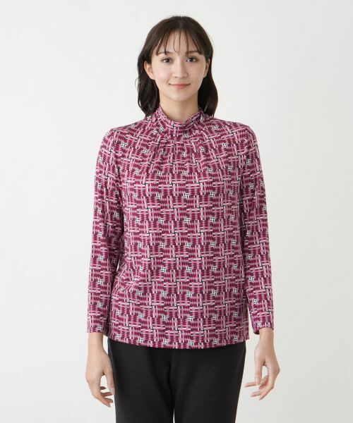 Leilian PLUS HOUSE / レリアンプラスハウス カットソー | 【店舗人気】幾何学柄ハイネックカットソー【Leilian WHITE LABEL】 | 詳細7