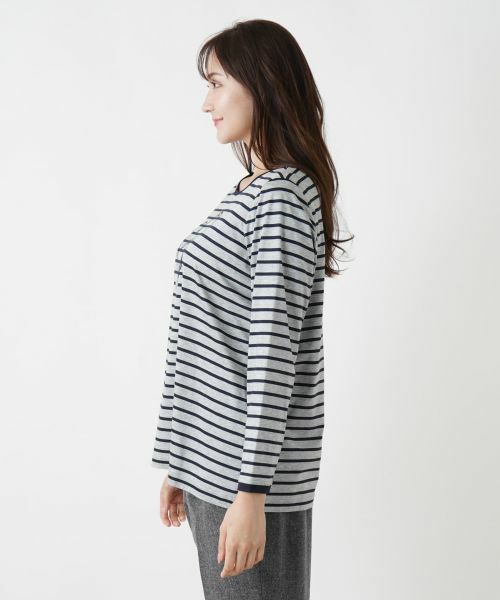 Leilian PLUS HOUSE / レリアンプラスハウス カットソー | ハート×ボーダークルーネックカットソー【MUSE BY ROCHAS Premiere】 | 詳細5