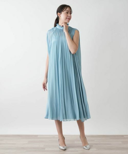 Leilian PLUS HOUSE / レリアンプラスハウス ドレス | 【店舗人気】プリーツノースリーブワンピース【BOURGE】 | 詳細1