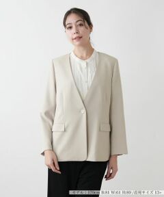 Leilian PLUS HOUSE / レリアンプラスハウス テーラードジャケット | 【店舗人気】ノーカラーVネックジャケット【BOURGE】