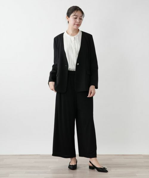 Leilian PLUS HOUSE / レリアンプラスハウス テーラードジャケット | 【店舗人気】ノーカラーVネックジャケット【BOURGE】 | 詳細1