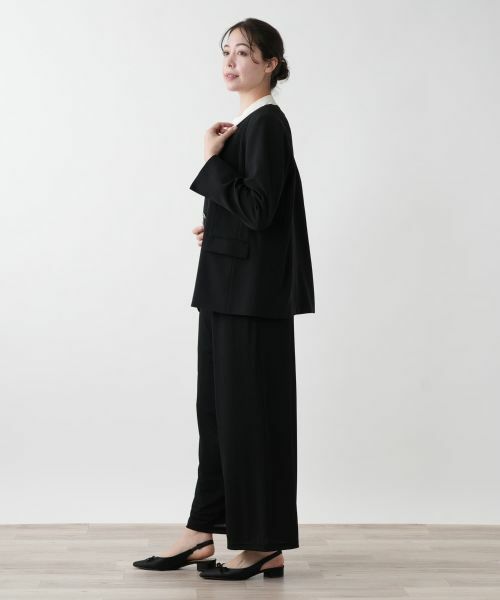 Leilian PLUS HOUSE / レリアンプラスハウス テーラードジャケット | 【店舗人気】ノーカラーVネックジャケット【BOURGE】 | 詳細2