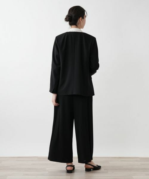 Leilian PLUS HOUSE / レリアンプラスハウス テーラードジャケット | 【店舗人気】ノーカラーVネックジャケット【BOURGE】 | 詳細3