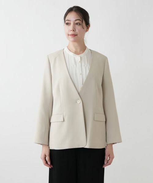 Leilian PLUS HOUSE / レリアンプラスハウス テーラードジャケット | 【店舗人気】ノーカラーVネックジャケット【BOURGE】 | 詳細7