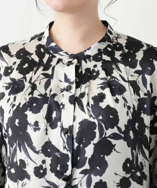 Leilian PLUS HOUSE / レリアンプラスハウス シャツ・ブラウス | 【店舗人気】フラワー柄バンドカラーブラウス【BOURGE】【BINDA】 | 詳細7