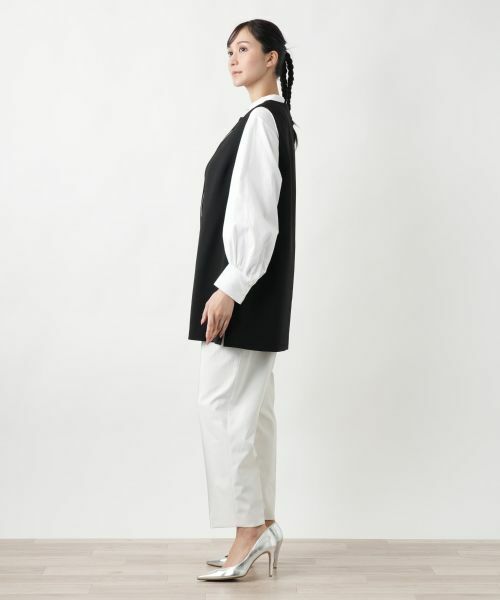 Leilian PLUS HOUSE / レリアンプラスハウス テーラードジャケット | 【店舗人気】ノーカラーベスト | 詳細2