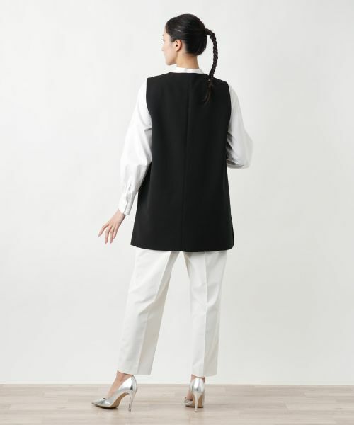 Leilian PLUS HOUSE / レリアンプラスハウス テーラードジャケット | 【店舗人気】ノーカラーベスト | 詳細3