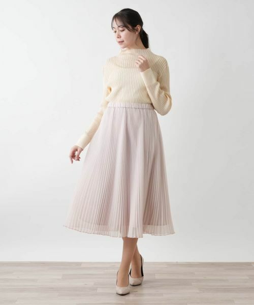Leilian PLUS HOUSE / レリアンプラスハウス ミニ・ひざ丈スカート | 【店舗人気】アコーディオンプリーツスカート【BOURGE】 | 詳細1