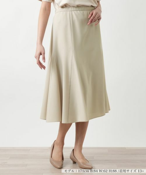 Leilian PLUS HOUSE/レリアンプラスハウス フレアスカ ト ベージュ 13+ Leilian PLUS HOUSE/レリアンプラスハウス フレアスカ ト ベージュ 13+