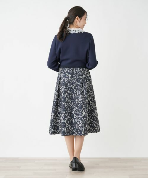 Leilian PLUS HOUSE / レリアンプラスハウス ミニ・ひざ丈スカート | 【店舗人気】膨れジャカードタックスカート | 詳細3