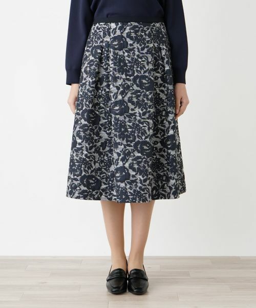 Leilian PLUS HOUSE / レリアンプラスハウス ミニ・ひざ丈スカート | 【店舗人気】膨れジャカードタックスカート | 詳細4