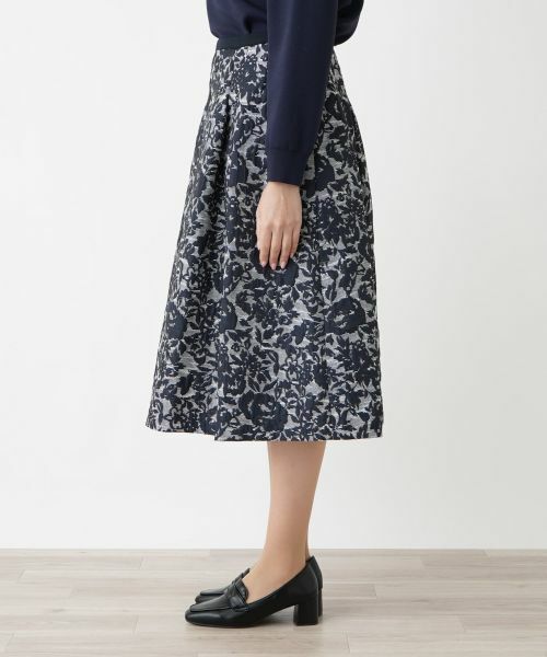 Leilian PLUS HOUSE / レリアンプラスハウス ミニ・ひざ丈スカート | 【店舗人気】膨れジャカードタックスカート | 詳細5