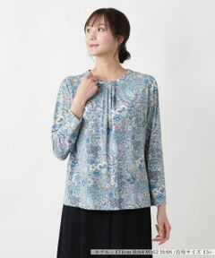 Leilian PLUS HOUSE / レリアンプラスハウス カットソー | 【店舗人気】プリントクルーネックカットソー【BINDA】