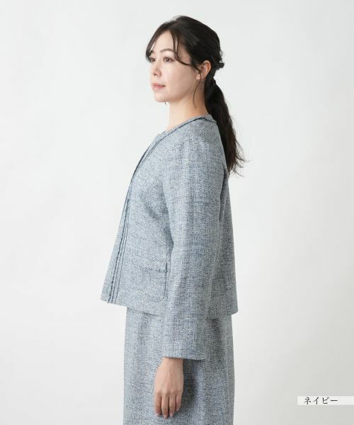 Leilian PLUS HOUSE / レリアンプラスハウス セットアップ | 【店舗人気】ツイードノーカラースーツ | 詳細11