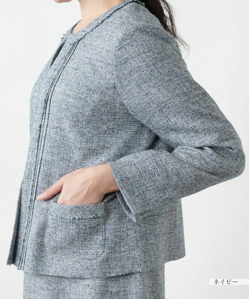 Leilian PLUS HOUSE / レリアンプラスハウス セットアップ | 【店舗人気】ツイードノーカラースーツ | 詳細16