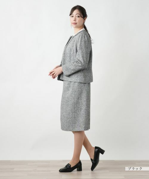 Leilian PLUS HOUSE / レリアンプラスハウス セットアップ | 【店舗人気】ツイードノーカラースーツ | 詳細2