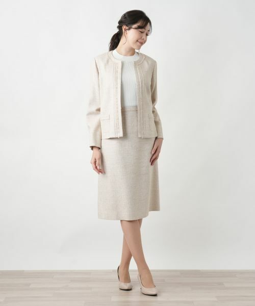 Leilian PLUS HOUSE / レリアンプラスハウス セットアップ | 【店舗人気】ツイードノーカラースーツ | 詳細4
