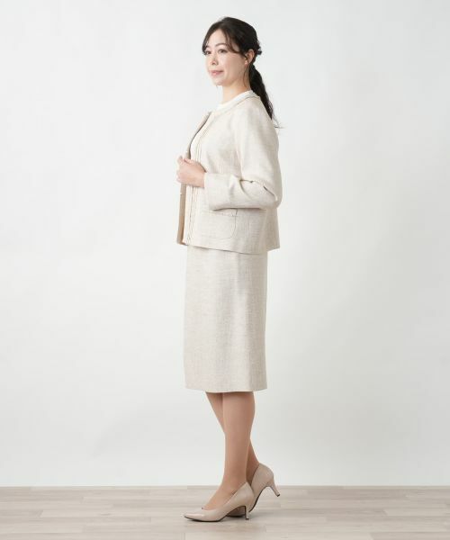 Leilian PLUS HOUSE / レリアンプラスハウス セットアップ | 【店舗人気】ツイードノーカラースーツ | 詳細5