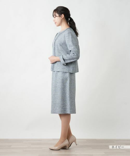 Leilian PLUS HOUSE / レリアンプラスハウス セットアップ | 【店舗人気】ツイードノーカラースーツ | 詳細8