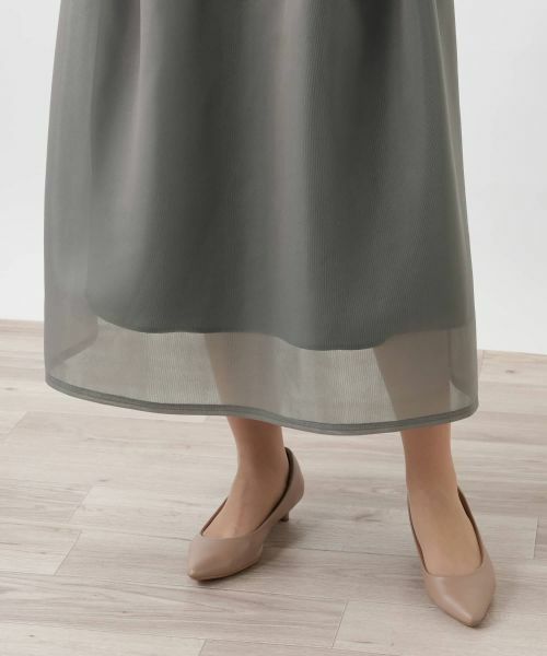Leilian PLUS HOUSE / レリアンプラスハウス ミニ・ひざ丈スカート | 【店舗人気】シアーフレアスカート【NEMIKA】 | 詳細12