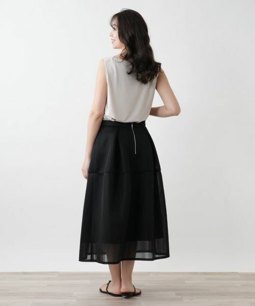 Leilian PLUS HOUSE / レリアンプラスハウス ミニ・ひざ丈スカート | 【店舗人気】シアーフレアスカート【NEMIKA】 | 詳細3