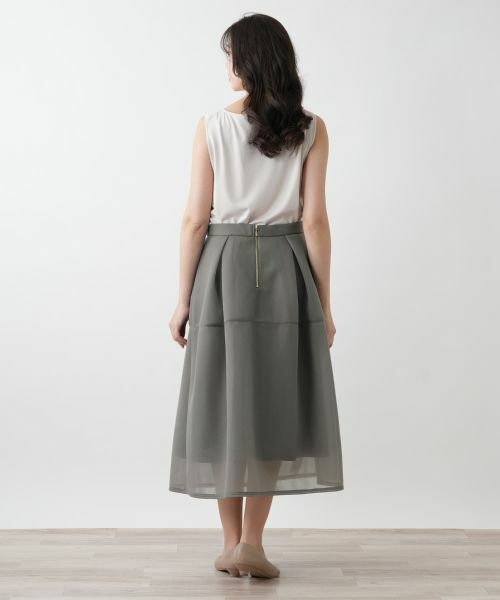 Leilian PLUS HOUSE / レリアンプラスハウス ミニ・ひざ丈スカート | 【店舗人気】シアーフレアスカート【NEMIKA】 | 詳細6