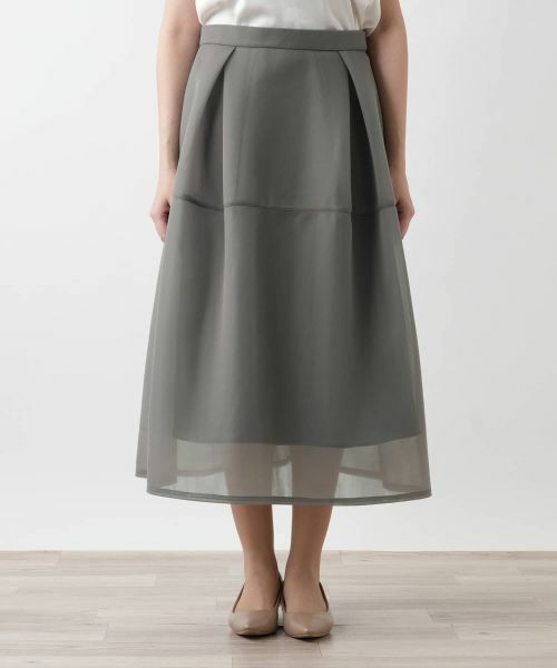 Leilian PLUS HOUSE / レリアンプラスハウス ミニ・ひざ丈スカート | 【店舗人気】シアーフレアスカート【NEMIKA】 | 詳細7