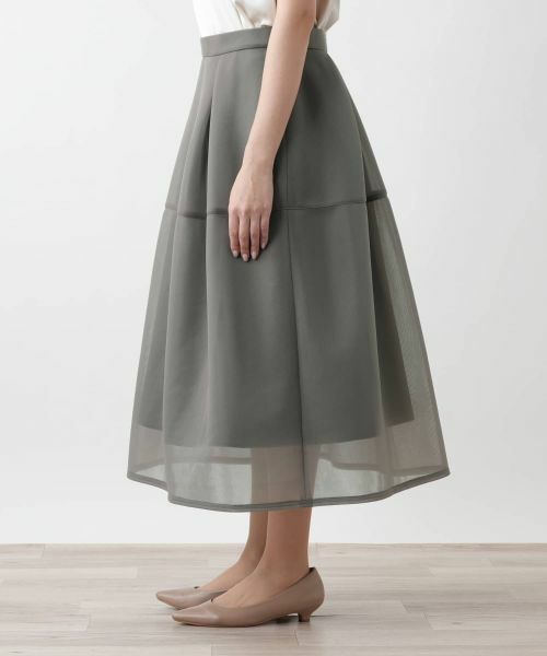 Leilian PLUS HOUSE / レリアンプラスハウス ミニ・ひざ丈スカート | 【店舗人気】シアーフレアスカート【NEMIKA】 | 詳細8