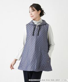 Leilian PLUS HOUSE / レリアンプラスハウス テーラードジャケット | 総柄フーデッドベスト