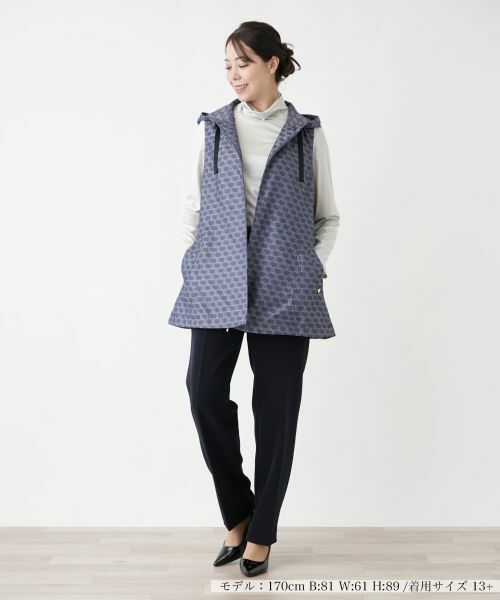 Leilian PLUS HOUSE / レリアンプラスハウス テーラードジャケット | 総柄フーデッドベスト | 詳細1