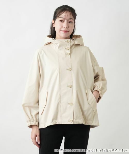 Leilian PLUS HOUSE/レリアンプラスハウス 【店舗人気】フーデッドジャケット ライトベージュ 17+ Leilian PLUS HOUSE/レリアンプラスハウス 【店舗人気】フーデッドジャケット ライトベージュ 17+