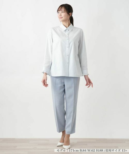 Leilian PLUS HOUSE / レリアンプラスハウス シャツ・ブラウス | 【店舗人気】【ウォッシャブル】ストライプブラウス | 詳細1