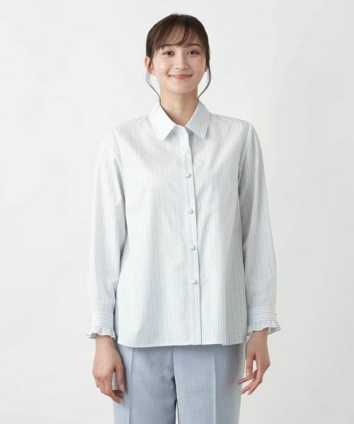 Leilian PLUS HOUSE / レリアンプラスハウス シャツ・ブラウス | 【店舗人気】【ウォッシャブル】ストライプブラウス | 詳細4