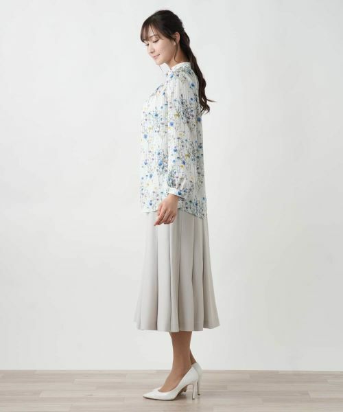 Leilian PLUS HOUSE / レリアンプラスハウス シャツ・ブラウス | 【店舗人気】プリントバンドカラーブラウス | 詳細2