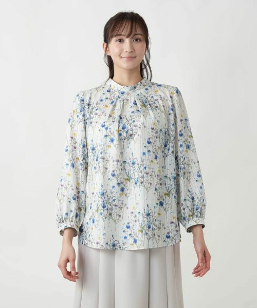 Leilian PLUS HOUSE / レリアンプラスハウス シャツ・ブラウス | 【店舗人気】プリントバンドカラーブラウス | 詳細4