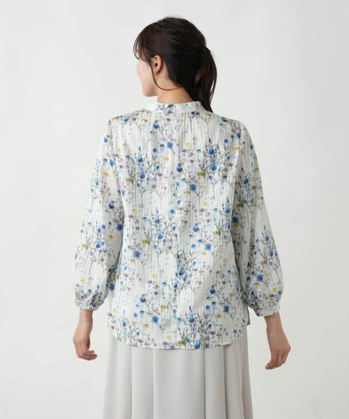 Leilian PLUS HOUSE / レリアンプラスハウス シャツ・ブラウス | 【店舗人気】プリントバンドカラーブラウス | 詳細6