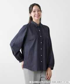 Leilian PLUS HOUSE / レリアンプラスハウス シャツ・ブラウス | 【店舗人気】フリルデニムブラウス