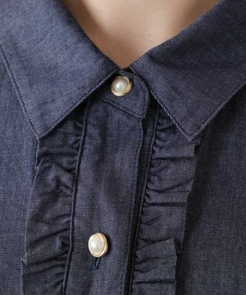 Leilian PLUS HOUSE / レリアンプラスハウス シャツ・ブラウス | 【店舗人気】フリルデニムブラウス | 詳細11