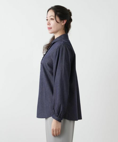 Leilian PLUS HOUSE / レリアンプラスハウス シャツ・ブラウス | 【店舗人気】フリルデニムブラウス | 詳細5