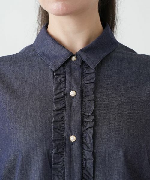 Leilian PLUS HOUSE / レリアンプラスハウス シャツ・ブラウス | 【店舗人気】フリルデニムブラウス | 詳細7