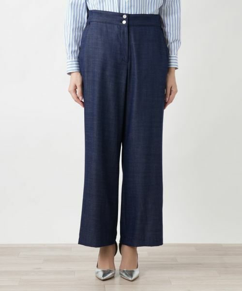 Leilian PLUS HOUSE / レリアンプラスハウス その他パンツ | 【店舗人気】デニム調ワイドパンツ | 詳細4