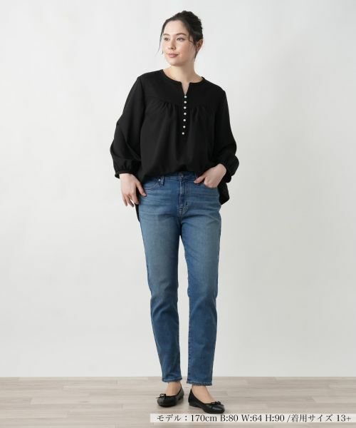 Leilian PLUS HOUSE / レリアンプラスハウス デニムパンツ | 【店舗人気】ウォッシュデニムパンツ【L JEANS】 | 詳細1